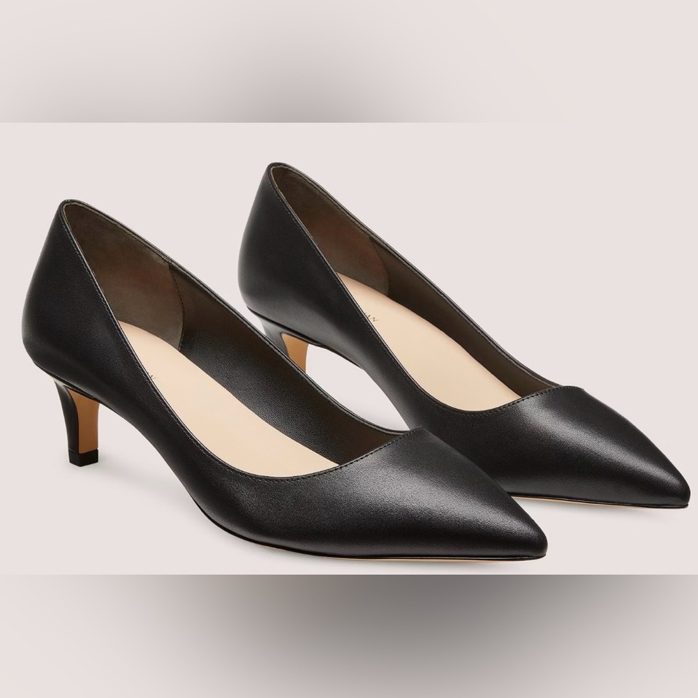 Stuart Weitzman Dancer 50 Pump - 2” Kitten Heel Black Size 8